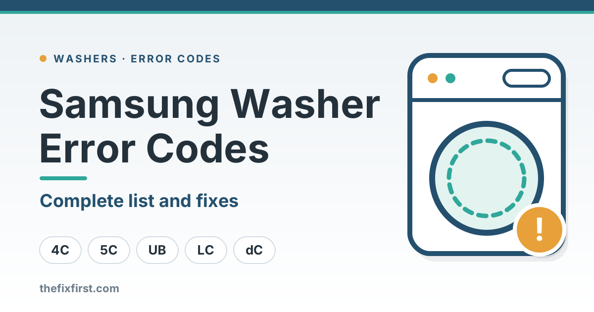 Samsung washer error codes illustration