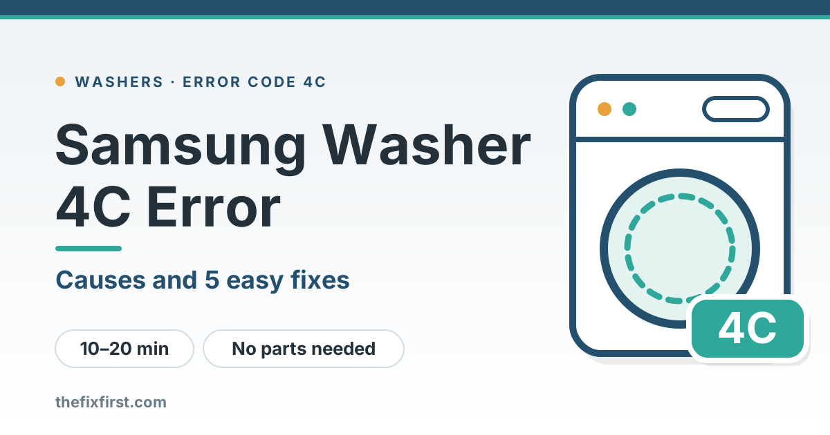 Samsung washer 4C error illustration